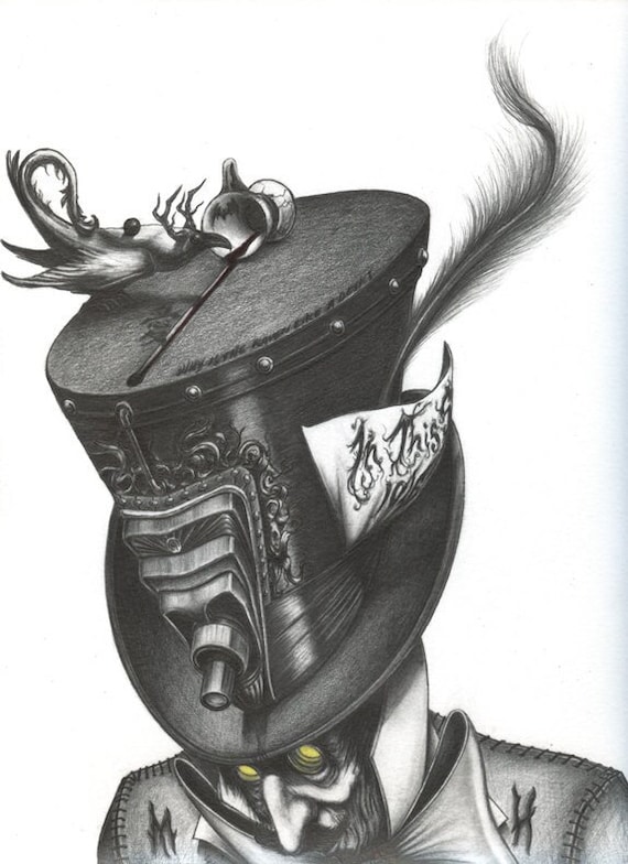 steampunk mad hatter drawing