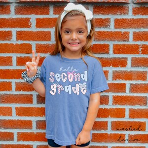 Zweitklässler Shirt,2.Klasse T-Shirt,zweite Klasse Shirt für Kinder,erster Schultag Mädchen, Komfortfarben zweite Klasse