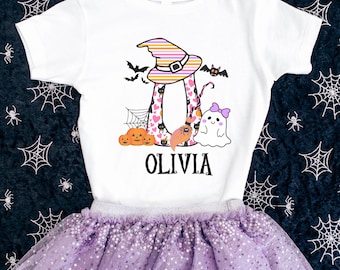 Mädchenhalloween-Hemd, kundenspezifisches Kinderhalloween-Hemd, kundenspezifisches Kindername-Halloween-T-Shirt, personalisiertes Mädchen-Halloween-Hemd, Halloween-Hemd