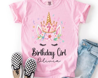 Maglietta per bambina del settimo compleanno,maglietta unicorno per il settimo compleanno,maglietta unicorno per il settimo compleanno,maglietta di compleanno 7,maglietta per bambina del settimo compleanno,unicorno per il settimo compleanno
