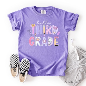 third grade shirt,back to school shirt,3rd grade shirt,third grade shirt for kids,first day of school girls, comfort colors third grade