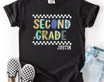 Custom second grade shirt,2nd grade shirt,first day of school shirt,second grade tshirt,kids school shirt,personalized second grade shirt