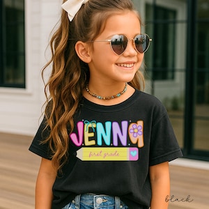 Custom first grade shirt,back to school shirt,1st grade shirt,first grade shirt for kids,first day of school girls,first grade custom name