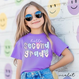Zweitklässler Shirt,2.Klasse T-Shirt,zweite Klasse Shirt für Kinder,erster Schultag Mädchen, Komfortfarben zweite Klasse