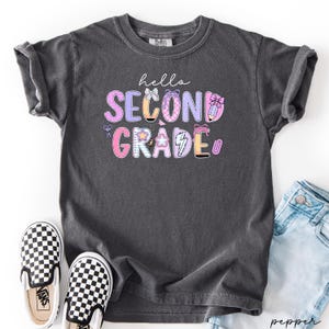 Zweitklässler Shirt,2.Klasse T-Shirt,zweite Klasse Shirt für Kinder,erster Schultag Mädchen, Komfortfarben zweite Klasse