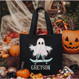 Halloween trick or treat-tas, aangepaste Halloween trick or treat-tas, Halloween-tas voor jongens, aangepaste naam trick or treat-tas, gepersonaliseerde Halloween