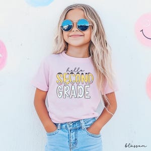 Zweitklässler Shirt,2.Klasse T-Shirt,zweite Klasse Shirt für Kinder,erster Schultag Mädchen, Komfortfarben zweite Klasse