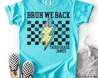 Aangepaste naam jongensshirt derde klas, shirt voor eerste schooldag kinderen, shirt voor eerste schooldag jongens, shirt derde klas comfortkleuren, 3de leerjaar