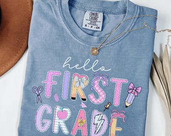 first grade comfort colors shirt,1st grade comfort colors shirt,first grade teacher shirt,back to school teacher shirt,back to school
