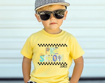 Camiseta preescolar personalizada, camiseta preescolar, camiseta del primer día de clases, camiseta preescolar, camiseta escolar para niños, camiseta preescolar personalizada