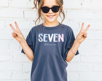 Seventh birthday girl shirt,flower 7th birthday shirt,flower 7th birthday shirt,flower shirt 7,birthday girl shirt,coquette 7th birthday