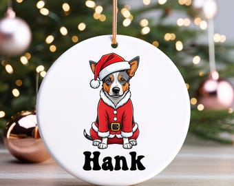 Australian cattle dog ornament,blue heeler Christmas ornament,Christmas cattle dog ornament,personalized cattle dog ornament,blue heeler