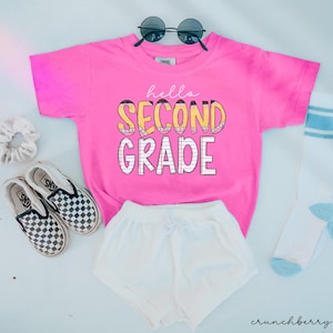 Zweitklässler Shirt,2.Klasse T-Shirt,zweite Klasse Shirt für Kinder,erster Schultag Mädchen, Komfortfarben zweite Klasse