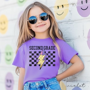 Zweitklässler Shirt,2.Klasse T-Shirt,zweite Klasse Shirt für Kinder,erster Schultag Mädchen, Komfortfarben zweite Klasse