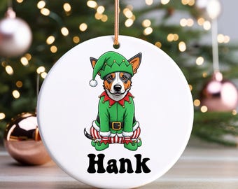 Australian cattle dog ornament,blue heeler Christmas ornament,Christmas cattle dog ornament,personalized cattle dog ornament,blue heeler