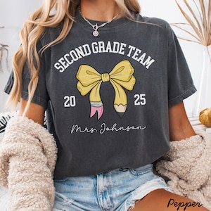 Second grade teacher comfort colors shirt, second grade comfort colors shirt, second grade shirt custom,second grade name shirt,second grade