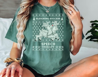 Christmas speech shirt,slp comfort colors shirt,speech therapy shirt,Christmas SLP shirt,Speech Language Pathologist Shirt,slp christmas