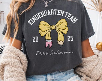 kindergarten teacher comfort colors shirt, kindergarten comfort colors shirt, kindergarten shirt custom,kindergarten name shirt,kinder tee
