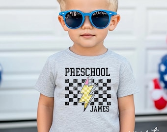 Camiseta preescolar personalizada, camiseta preescolar, camiseta del primer día de clases, camiseta preescolar, camiseta escolar para niños, camiseta preescolar personalizada
