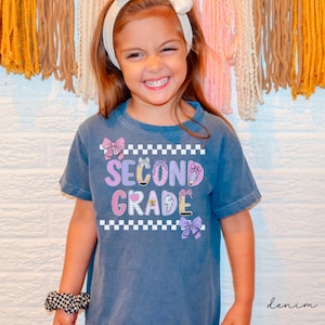 Zweitklässler Shirt,2.Klasse T-Shirt,zweite Klasse Shirt für Kinder,erster Schultag Mädchen, Komfortfarben zweite Klasse
