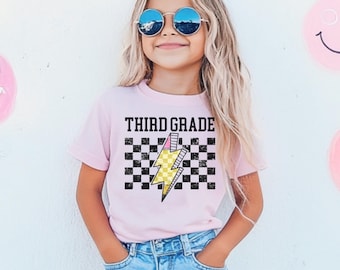 Camiseta de tercer grado, camiseta de regreso a clases, camiseta de tercer grado, camiseta de tercer grado para niños, primer día de clases para niñas, colores cómodos de tercer grado