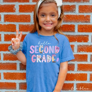 Zweitklässler Shirt,2.Klasse T-Shirt,zweite Klasse Shirt für Kinder,erster Schultag Mädchen, Komfortfarben zweite Klasse