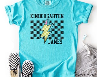 Custom Kindergarten boys shirt,Kids first day of school shirt,boys first day of school shirt,first day of school,kindergarten name shirt
