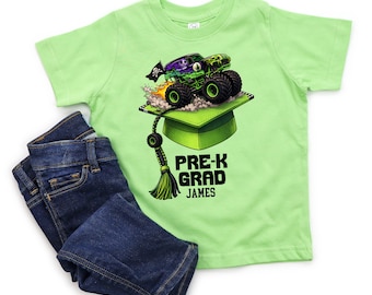 preschool grad name shirt for boys,pre-k boy graduation shirt,preschool grad boy shirt,pre k shirt for girls,preschool grad monster truck