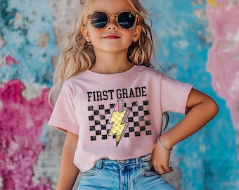 Maglietta per la prima elementare, maglietta per il ritorno a scuola, maglietta per la prima elementare, maglietta per la prima elementare per bambini, primo giorno di scuola per bambine, colori comodi per la prima elementare