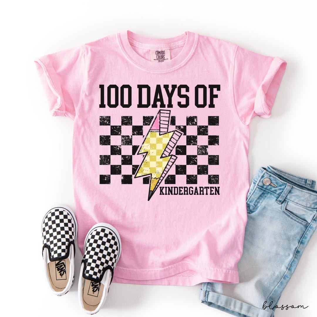 100 Days of Kindergarten Girls Shirt,kids 100th Day of School Shirt ...
