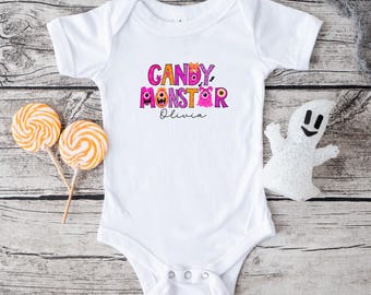 Camiseta de Halloween para bebê, camiseta personalizada de Halloween para bebê, camiseta personalizada de Halloween com nome de bebê, camiseta personalizada de Halloween para bebê