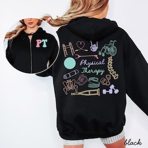 PT Full Zip Hooded Sweatshirt,Physical therapy sweatshirt,Physical therapy hoodie,PT zip up hoodie,PT hooded sweatshirt,Physical therapist