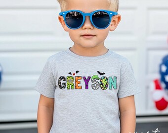 boys halloween shirt,trick orTreat Shirt Design Custom Name,Custom Kids Name Halloween T-Shirt,Personalized Kids Halloween Shirt,boys shirt