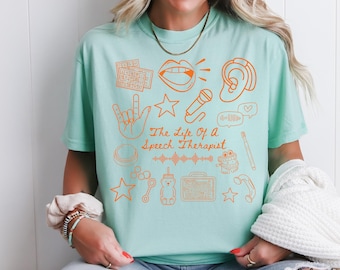 Camiseta de logopedia, colores cómodos, camiseta de logopeda, terapeuta del habla, camiseta slp, camiseta de la vida de un logopeda, camiseta SLP
