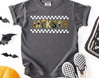 boys halloween shirt,trick orTreat Shirt Design Custom Name,Custom Kids Name Halloween T-Shirt,Personalized Kids Halloween Shirt,boys shirt