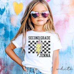 Personalisiertes zweites Grad Shirt,zurück zu Schule Shirt,2.Klasse Shirt,zweite Klasse Shirt für Kinder,2.Klasse Mädchen Shirt,erster Schultag