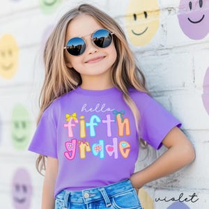 fifth grade shirt,back to school shirt,5th grade shirt, fifth grade shirt for kids,fifth grade girls, comfort colors fifth grade
