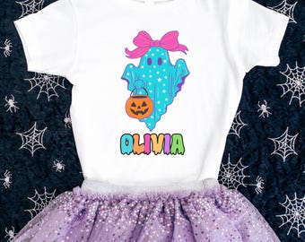 Mädchenhalloween-Hemd, kundenspezifisches Kinderhalloween-Hemd, kundenspezifisches Kindername-Halloween-T-Shirt, personalisiertes Mädchen-Halloween-Hemd, Halloween-Hemd