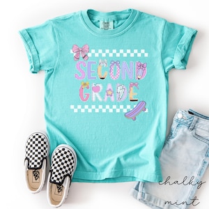 Zweitklässler Shirt,2.Klasse T-Shirt,zweite Klasse Shirt für Kinder,erster Schultag Mädchen, Komfortfarben zweite Klasse
