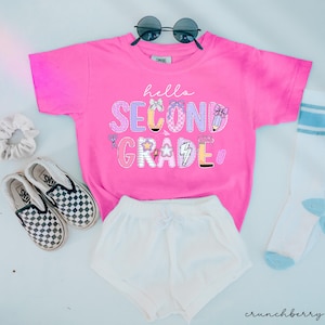 Zweitklässler Shirt,2.Klasse T-Shirt,zweite Klasse Shirt für Kinder,erster Schultag Mädchen, Komfortfarben zweite Klasse