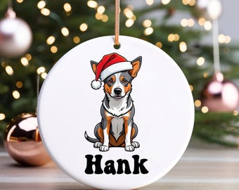 Australian cattle dog ornament,blue heeler Christmas ornament,Christmas cattle dog ornament,personalized cattle dog ornament,blue heeler