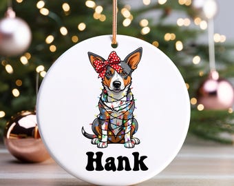 Australian cattle dog ornament,blue heeler Christmas ornament,Christmas cattle dog ornament,personalized cattle dog ornament,blue heeler