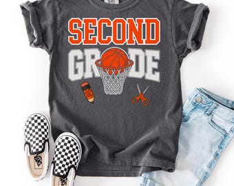 Jungen der zweiten Klasse, Erster Schultag für Kinder, Erster Schultag für Jungen, Basketball-Shirt für Jungen der zweiten Klasse, Jungen der 2.Klasse