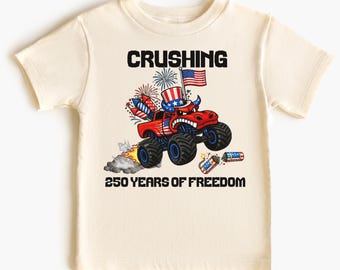 Camiseta de camión monstruo para niños del 4 de julio, camiseta de camión para niños pequeños, camiseta para niños pequeños del 4 de julio, camiseta de camión monstruo para niños del 4 de julio