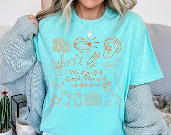 Camiseta de logopedia, colores cómodos, camiseta de logopeda, terapeuta del habla, camiseta slp, camiseta de la vida de un logopeda, camiseta SLP