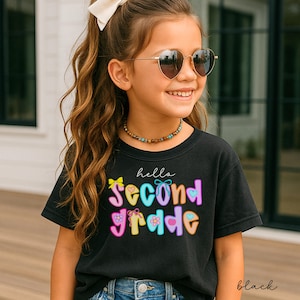 Zweitklässler Shirt,2.Klasse T-Shirt,zweite Klasse Shirt für Kinder,erster Schultag Mädchen, Komfortfarben zweite Klasse