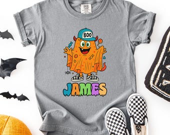 boys halloween shirt,trick orTreat Shirt Design Custom Name,Custom Kids Name Halloween T-Shirt,Personalized Kids Halloween Shirt,boys shirt