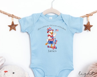 Camiseta de bebé personalizada para el 4 de julio, camiseta con nombre para niña, camiseta de bebé para niñas del 4 de julio, camiseta de bebé personalizada para el 4 de julio
