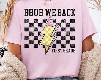 T-shirt met comfortkleuren eerste leerjaar, leraarsshirt eerste leerjaar, gingangleraar eerste leerjaar, leraarsshirt eerste leerjaar, grandmillenial eerste leerjaar