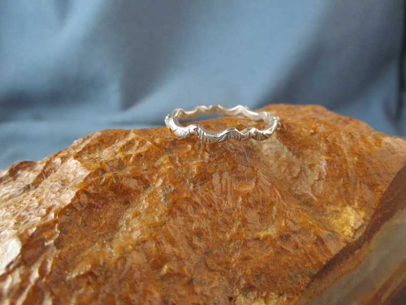 Adjustable Silver Ring Sterling Silver Adjustable Small Wave Ring Band Solid Sterling Silver Swirl Line Texture Ring